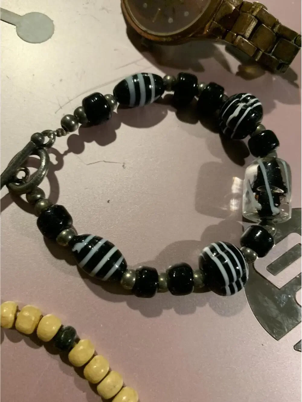 Black and White Beaded Bracelet